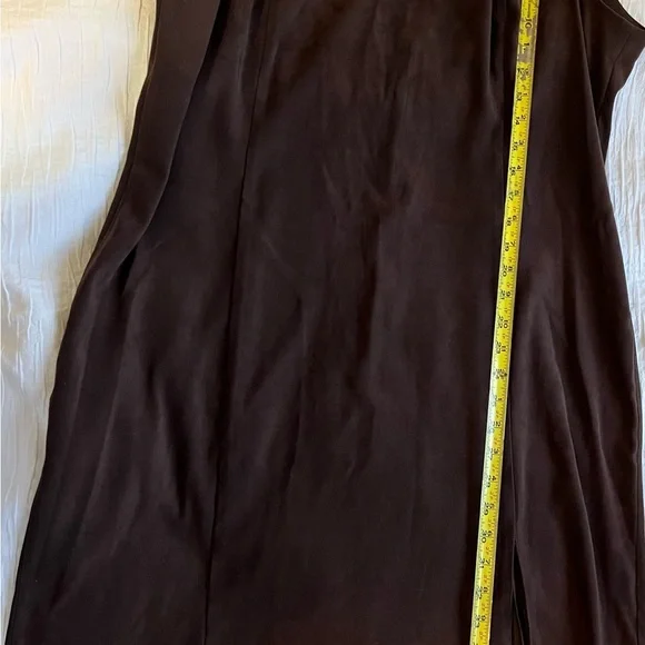 Vintage Faux Suede Midi Dress Sleeveless size 16 - Picture 8 of 9